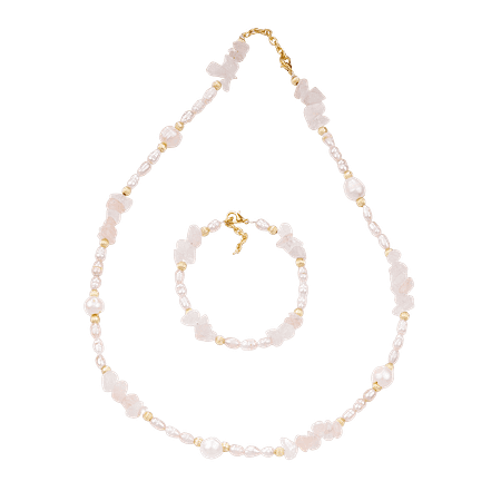 Ensemble Chips de Quartz & Perles de Culture – Création Monbijoux