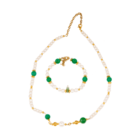 Ensemble Éclat Aventurine & Perles de Culture
