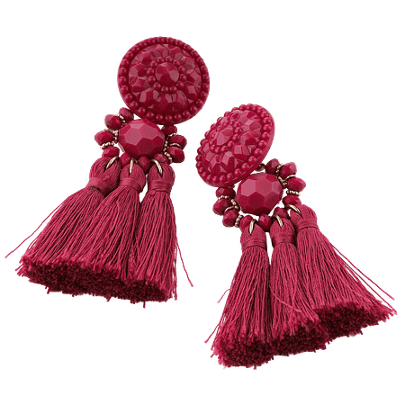 Boucles d’oreilles pompons rouge élégance