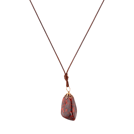 Pendentif en Jasper Rouge en Forme de Goutte