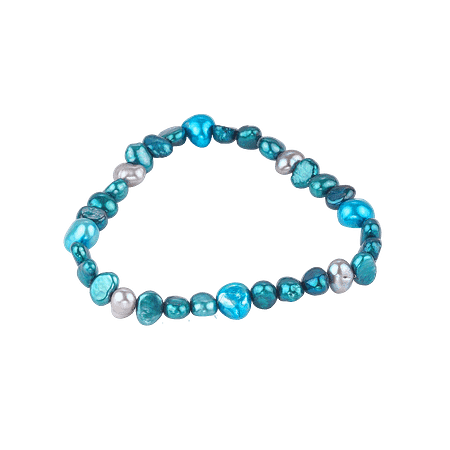 Bracelet en perles de culture bleu