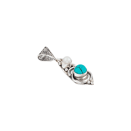 Pendentif Tibétain & Pierre de turquoise