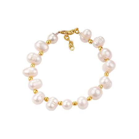 Bracelet en Perles de Culture avec Séparateurs Dorés