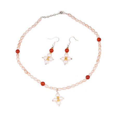 Ensemble Éclat Cornaline & Perles de Culture