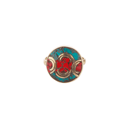 Bague Tibétaine avec Motifs Spirituels