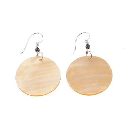 Boucles d’oreilles en nacre avec crochet en métal argenté