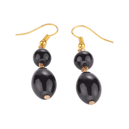 Boucles d’Oreilles en Perles d’Onyx Noir