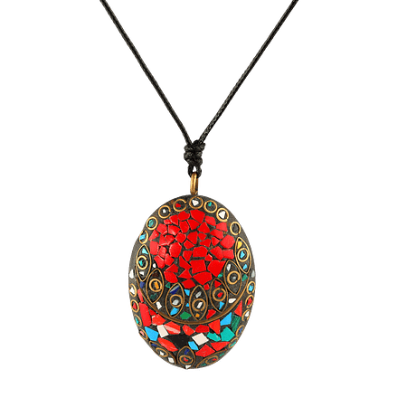 Pendentif Tibétain en Pierres Naturelles