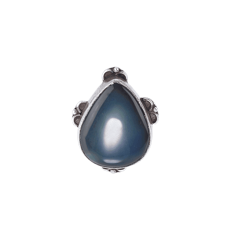 Bague argent sterling 925 & obsidienne