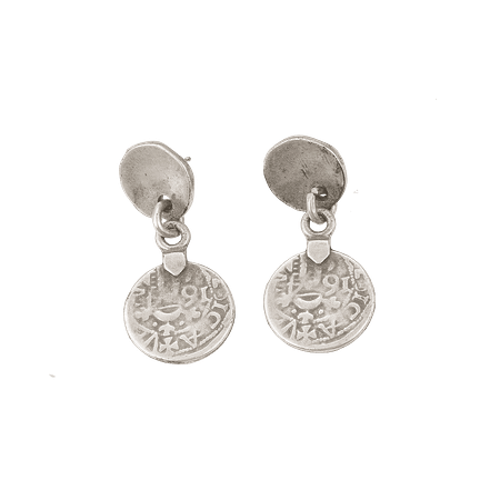 Boucles d'oreilles  vintage en métal argenté