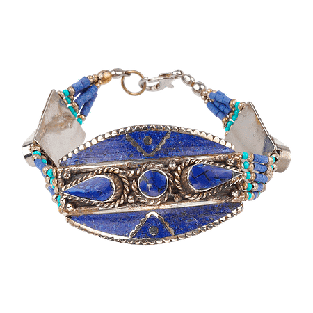 Bracelet Tibétain Fait Main en Lapis Lazuli Naturel