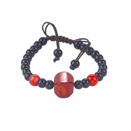 Bracelet de pierre d’agate rouge naturel