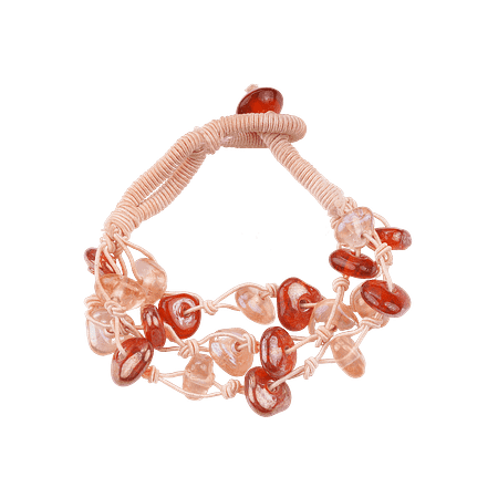 Bracelet en corde tressée avec perles en pâte de verre