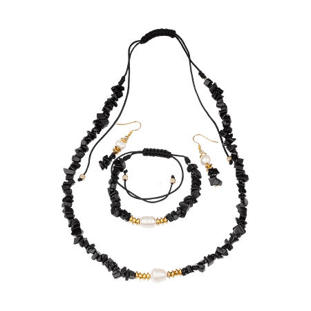 Ensemble Chips d’Onyx & Perles de Culture – Création Monbijoux