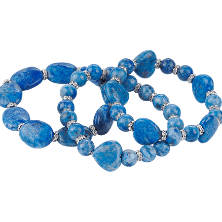 Trio de bracelets en Lapis Lazuli naturel