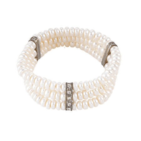 Bracelet Élastique Multirangs en Perles de Culture