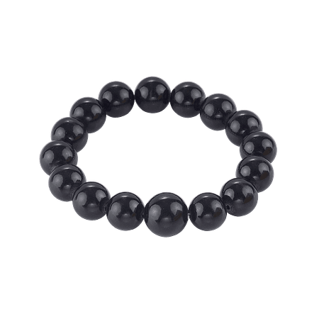 Bracelet Élastique en Pierre d’Onyx Noir