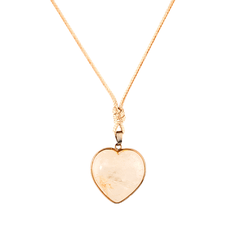 Pendentif Cœur en Calcite Naturelle