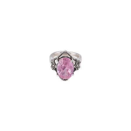 Bague en argent sterling 925 & pierre de Zircon rose