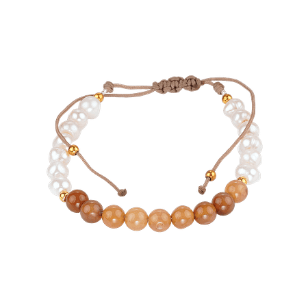Bracelet en Perles de Culture & Agate – Création Monbijoux