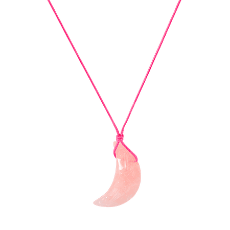 Pendentif Lune en Quartz Rose