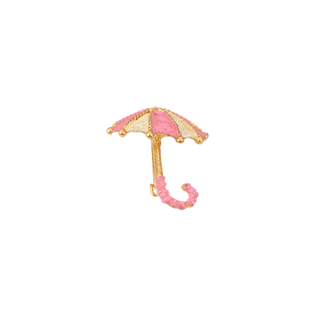 Broche Parapluie Émaillée Rose