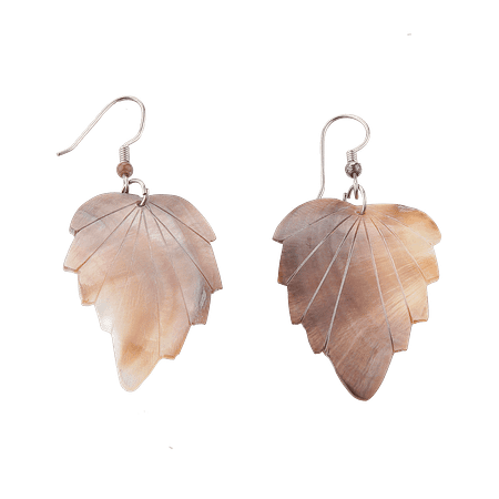 Boucles d’oreilles en nacre avec crochet en métal argenté