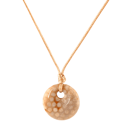 Pendentif en corail fossilisé naturel