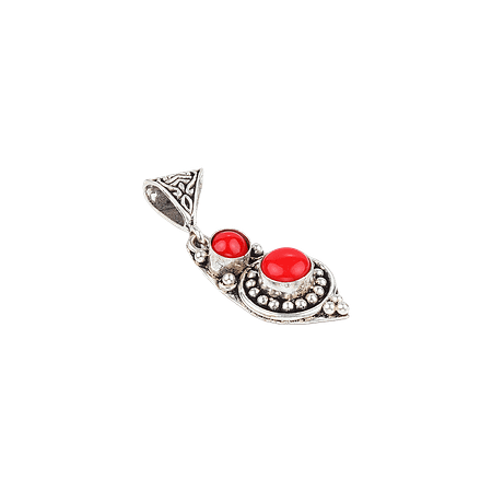 Pendentif Tibétain & Pierre rouge