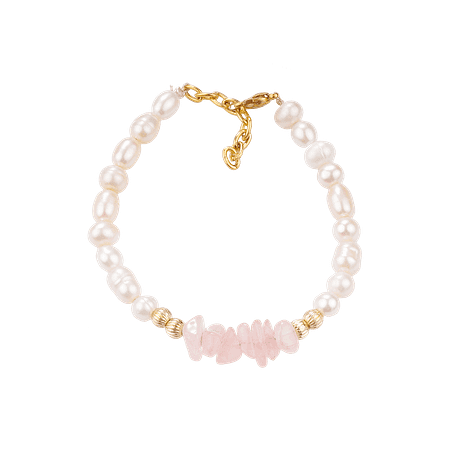 Bracelet en Perles de Culture et Quartz