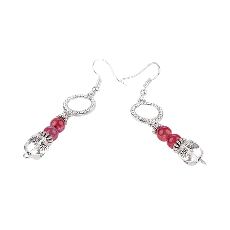 Boucles d’oreilles en agate – Crochet en acier inoxydable argenté