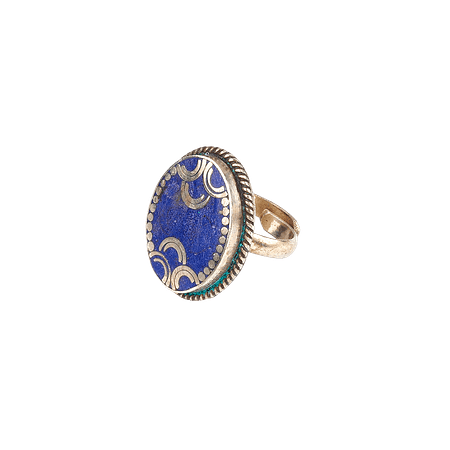 Bague Ethnique Tibétaine en Lapis-Lazuli