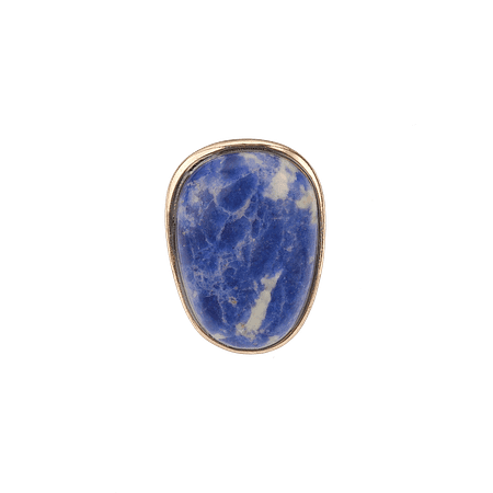 Bague Acier Inoxydable Ornée de Lapis‑lazuli