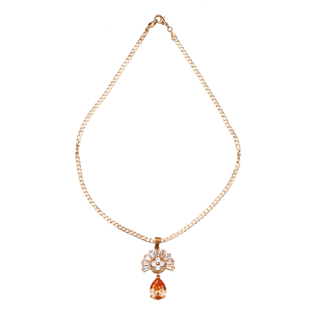 Collier Pendentif Acier Inoxydable & Zircon Cubique Multicolore