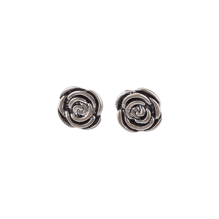 Boucles d’oreilles florales en métal argenté