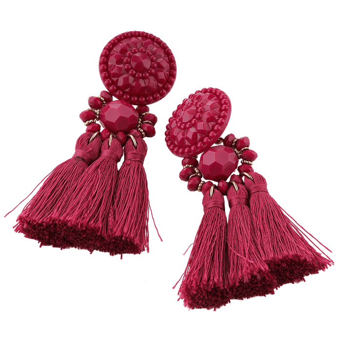 Boucles d’oreilles pompons rouge élégance