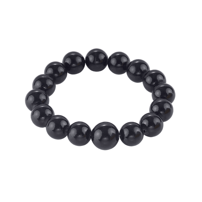 Bracelet Élastique en Pierre d’Onyx Noir