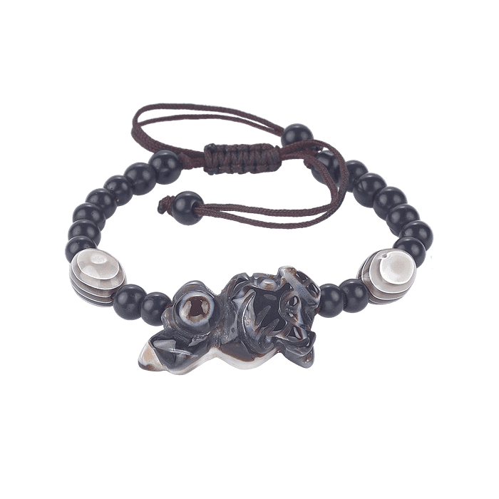Bracelet réglable en Agate et Pierre Mala de Jaspe
