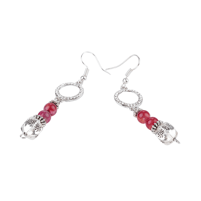 Boucles d’oreilles en agate – Crochet en acier inoxydable argenté