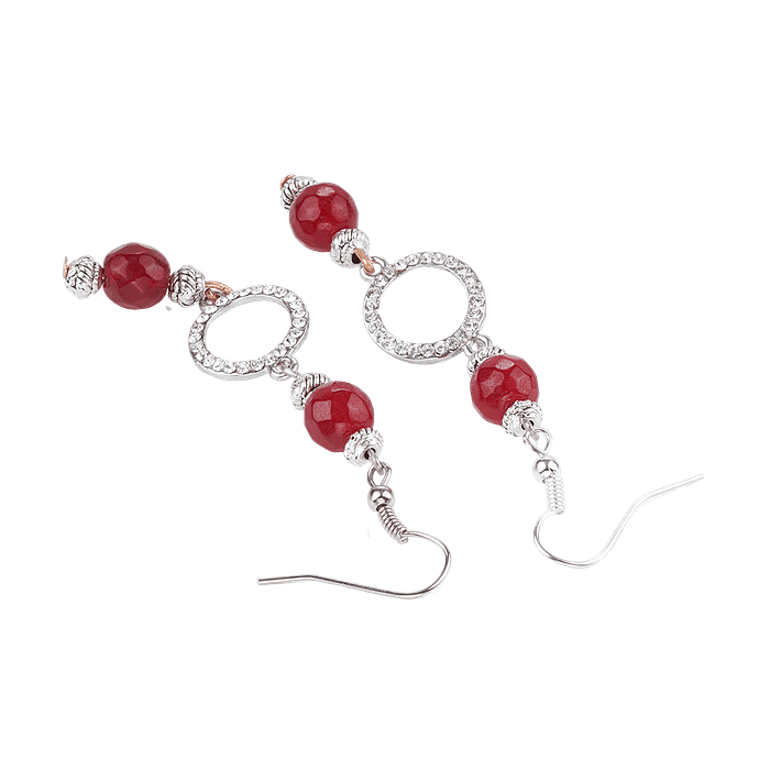 Boucles d’oreilles en cornaline – Crochet en acier inoxydable argenté