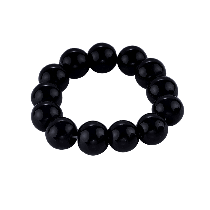 Bracelet Élastique en Pierre d’Onyx Noir