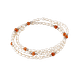 Bracelet Double Rang en Perles de Culture & Cornaline