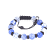 Bracelet réglable en agate bleue