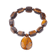 Bracelet Élastique en Œil de Tigre avec Pendentif