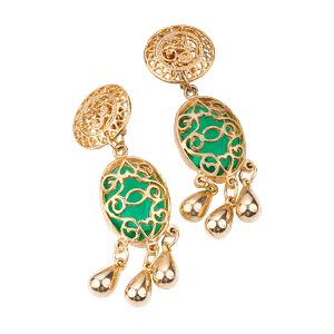 Boucles d’oreilles au style vintage ornées de pierres de zircon vert