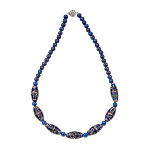 Collier Vintage en Lapis-Lazuli & Verre de Murano