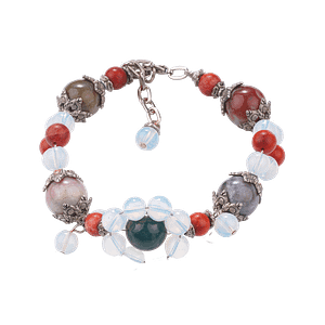 Bracelet en Pierres Naturelles – Corail, Pierre de Lune & Jaspe