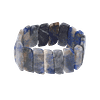 Bracelet élastique en lazulite – bleu profond et naturel
