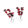 Boucles d’Oreilles en hématite & pierres rouges