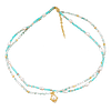 Collier Double Rang en Pierres Naturelles d’Aigue-Marine